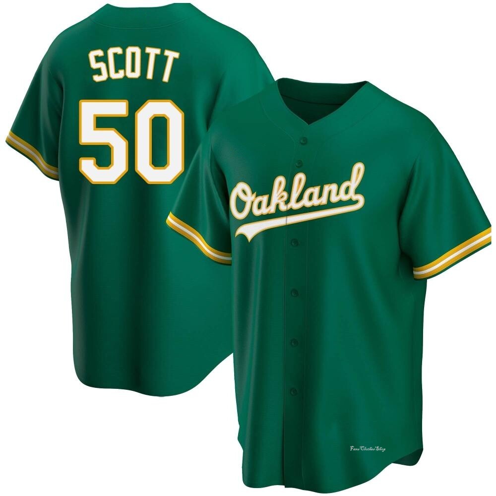 Youth Tayler Scott Oakland Athletics Replica Green Kelly Alternate Jersey