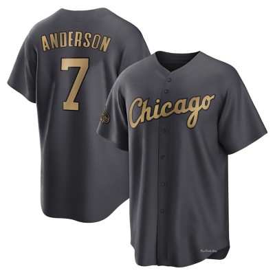 Youth Tim Anderson Chicago White Sox Game Charcoal Replica 2022 All-Star Jersey