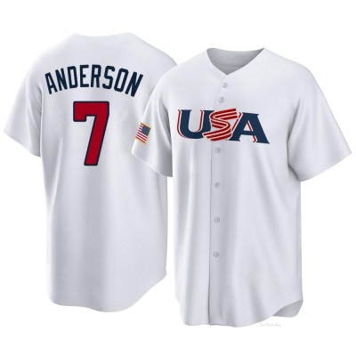 Youth Tim Anderson Chicago White Sox Replica White USA Baseball 2023 World Baseball Classic Jersey