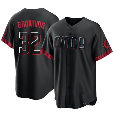 Youth Tom Browning Cincinnati Reds Replica Black 2023 City Connect Jersey