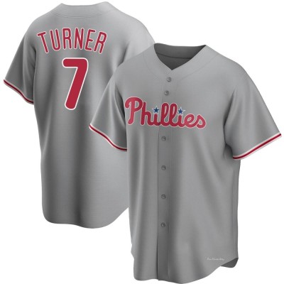 Youth Trea Turner Philadelphia Phillies Replica Gray Road Jersey