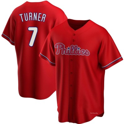 Youth Trea Turner Philadelphia Phillies Replica Red Alternate Jersey