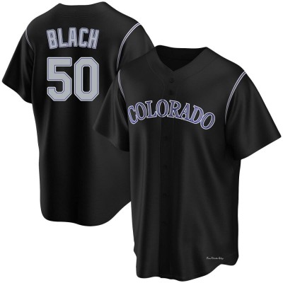 Youth Ty Blach Colorado Rockies Replica Black Alternate Jersey