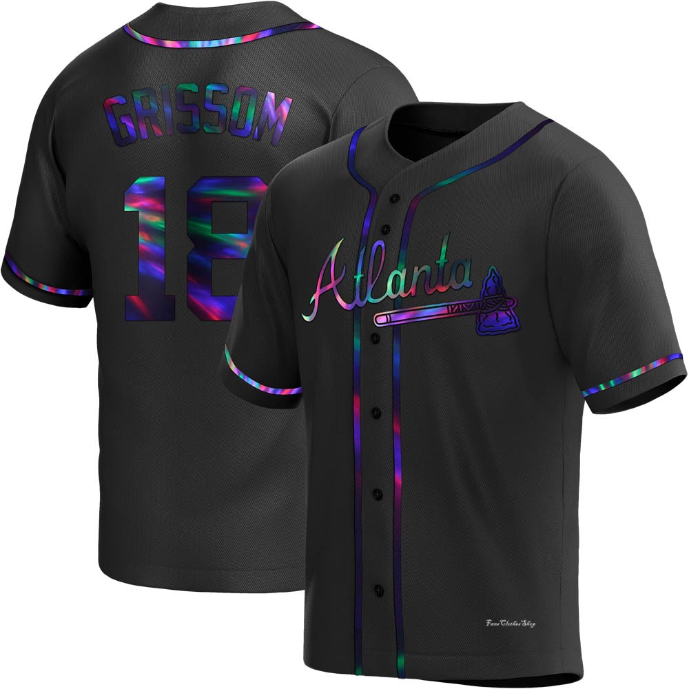 Youth Vaughn Grissom Atlanta Braves Replica Black Holographic Alternate Jersey