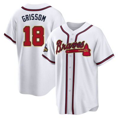 Youth Vaughn Grissom Atlanta Braves Replica Gold White 2022 Program Jersey
