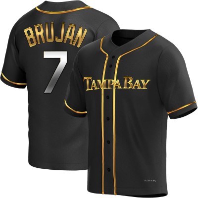 Youth Vidal Brujan Tampa Bay Rays Replica Black Golden Alternate Jersey