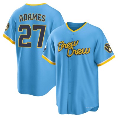 Youth Willy Adames Milwaukee Brewers Replica Blue Powder 2022 City Connect Jersey
