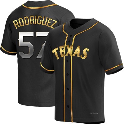 Youth Yerry Rodriguez Texas Rangers Replica Black Golden Alternate Jersey