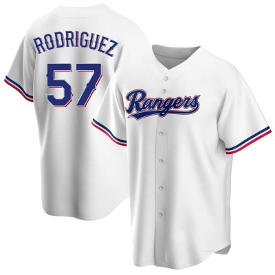 Youth Yerry Rodriguez Texas Rangers Replica White Home Jersey