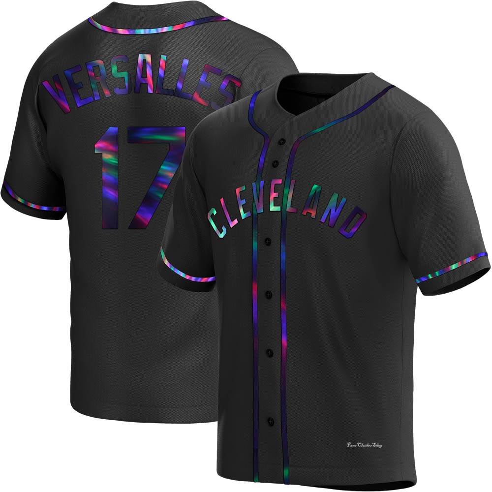 Youth Zoilo Versalles Cleveland Guardians Replica Black Holographic Alternate Jersey